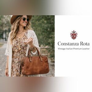 Vintage Contanza Rota Italian leather Bohemian trifold satchel braided strap